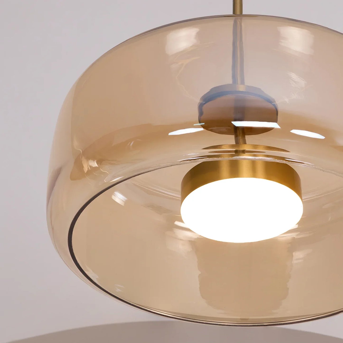 June Hanglamp Cilinder Modern Glas. Helder/Grijs Rook/Amber