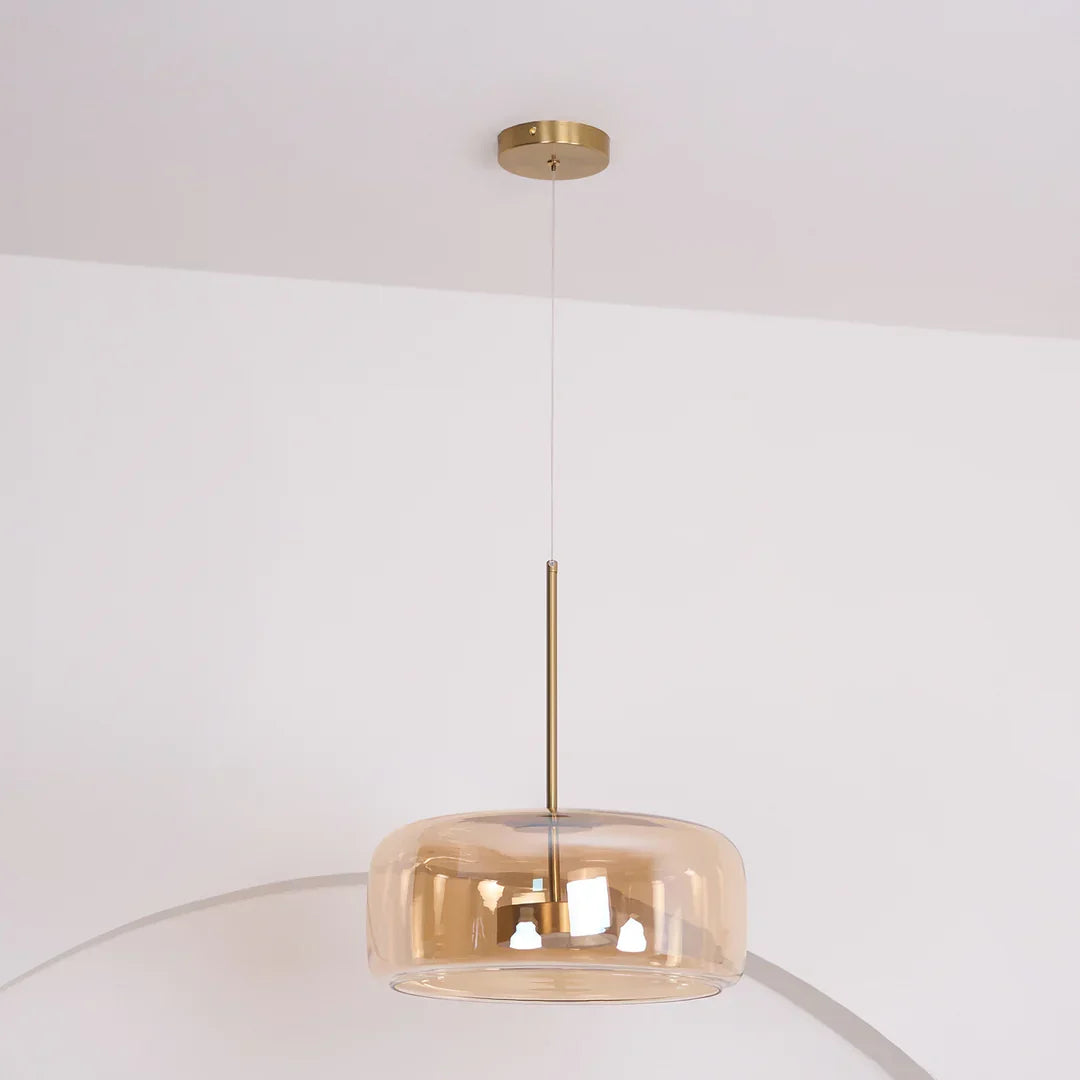 Juni Morden Glazen Hanglamp Helder/ Rookgrijs/ Amber
