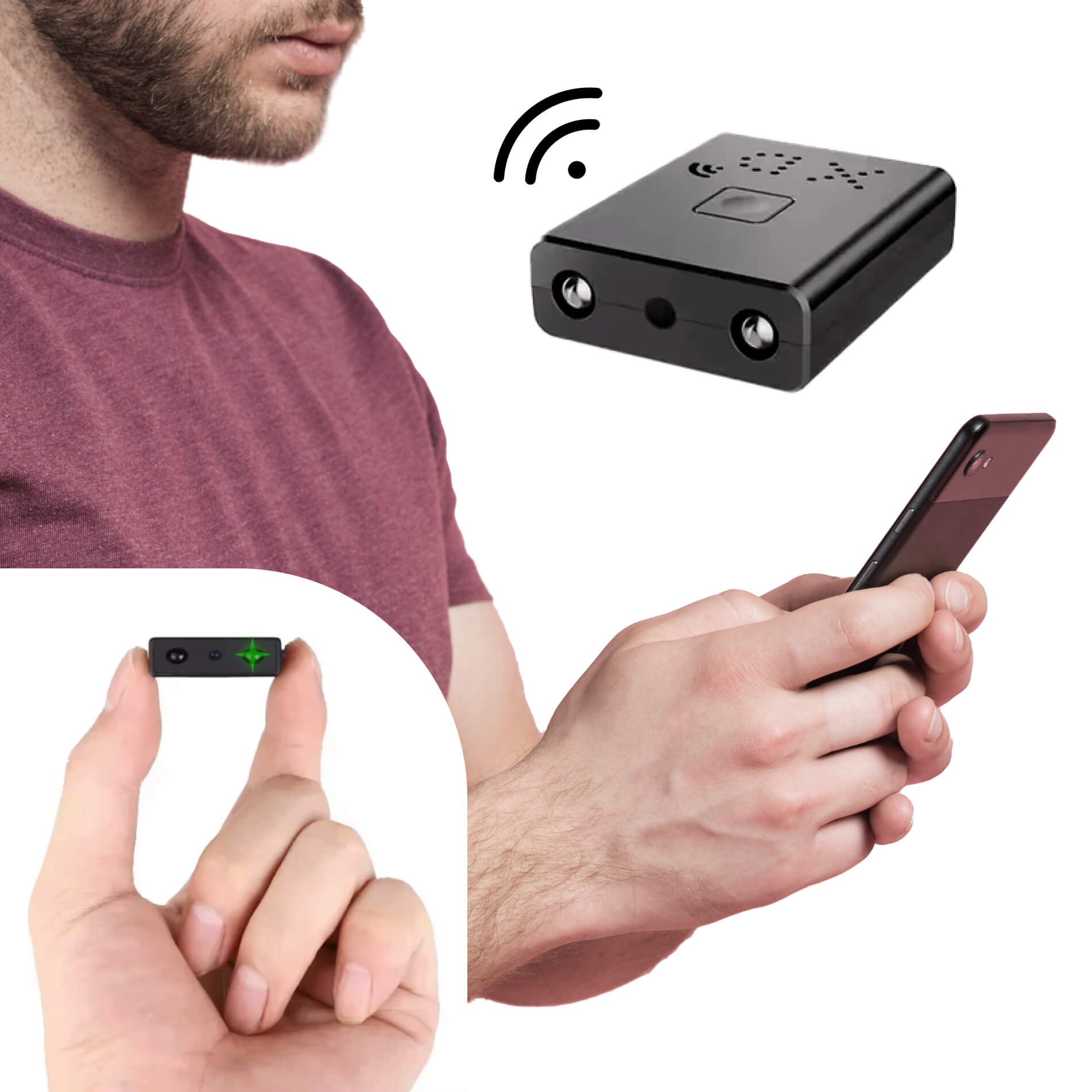 Compacte 1080P HD Spioncamera Met Ingebouwde Audio En Nachtzicht