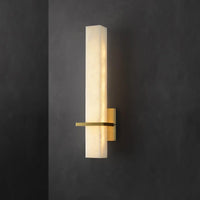 Ritta Wandlamp Witte Alabaster Messing Modern Cuboid