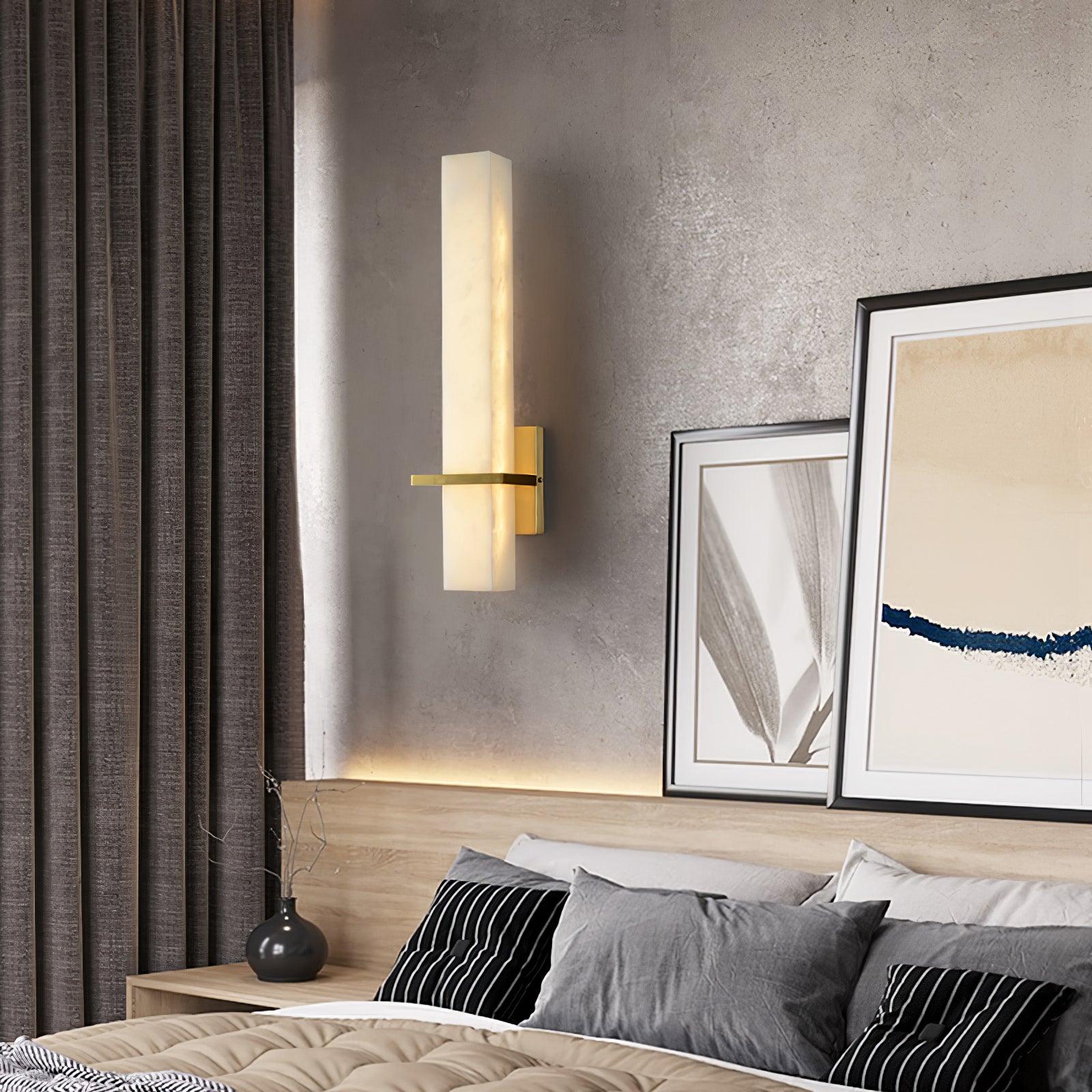 Moderne Alabaster Wandlamp Messing LED Binnen Wandlicht Armatuur