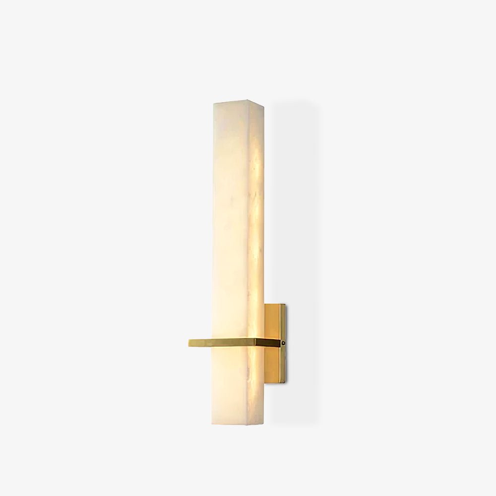 Ritta Wandlamp Witte Alabaster Messing Modern Cuboid