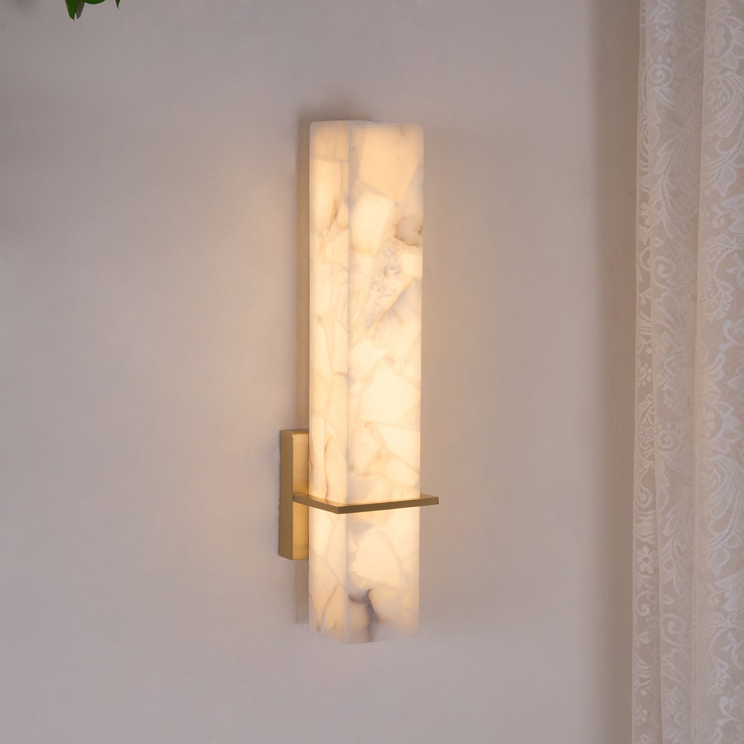 Moderne Alabaster Wandlamp Messing LED Binnen Wandlicht Armatuur