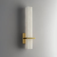 Ritta Wandlamp Witte Alabaster Messing Modern Cuboid