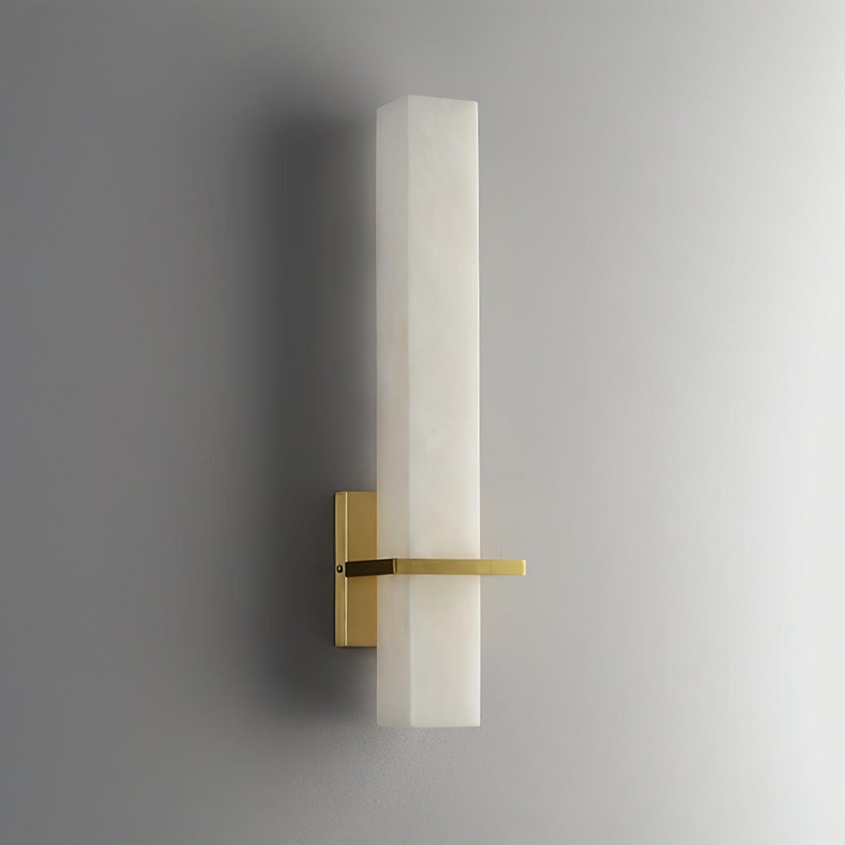 Ritta Wandlamp Witte Alabaster Messing Modern Cuboid