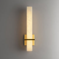 Ritta Wandlamp Witte Alabaster Messing Modern Cuboid