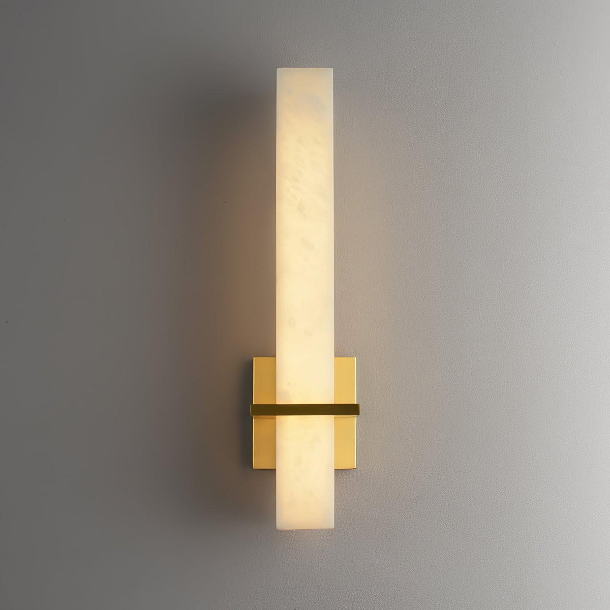 Ritta Wandlamp Witte Alabaster Messing Modern Cuboid
