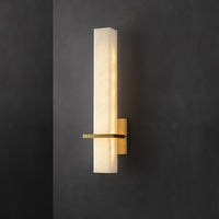 Ritta Wandlamp Witte Alabaster Messing Modern Cuboid