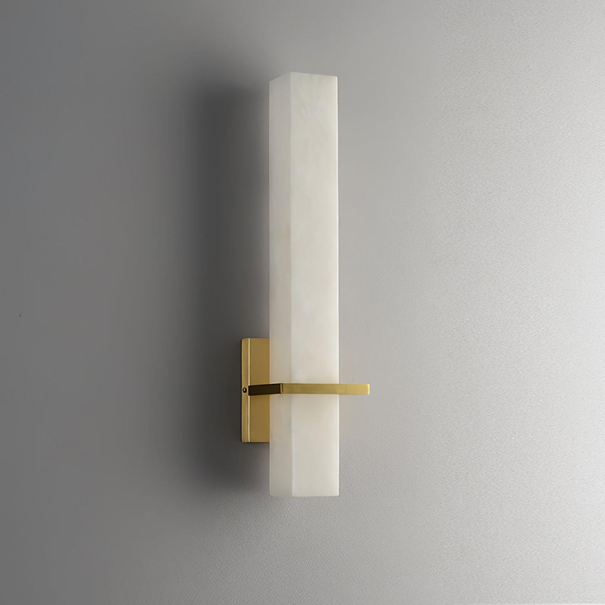 Ritta Wandlamp Witte Alabaster Messing Modern Cuboid