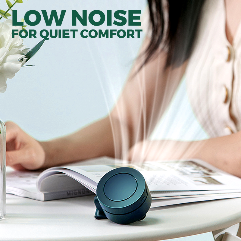 BreezeGo™ | Mini-Ventilator – Clip, 3 standen, stil & oplaadbaar