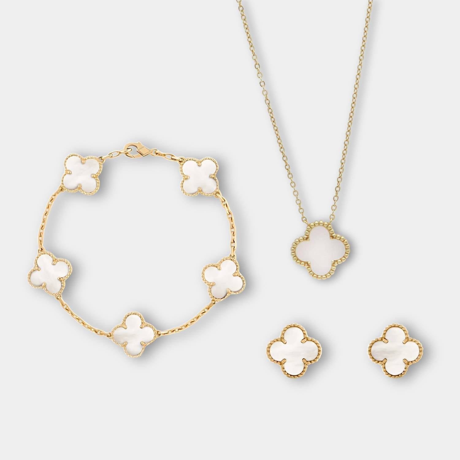 Charmify - Luxe sieradenset met ketting, armband en oorbellen