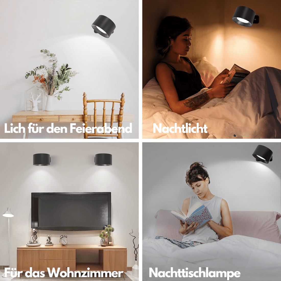 Draadloze Wandlamp – 360° Verstelbare en Oplaadbare LED-verlichting (USB)