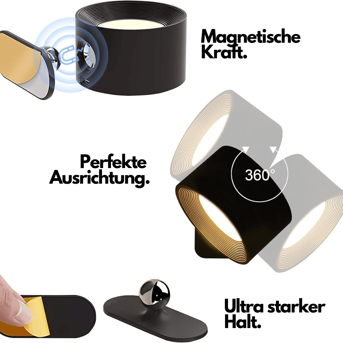 Draadloze Wandlamp – 360° Verstelbare en Oplaadbare LED-verlichting (USB)
