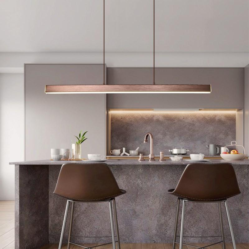 Thala Moderne Lineaire Hanglamp Zwart/Bruin Woonkamer