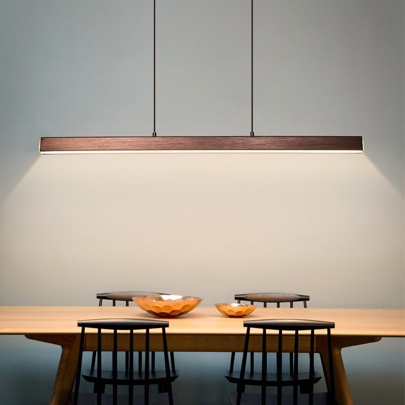 Thala Moderne Lineaire Hanglamp Zwart/Bruin Woonkamer