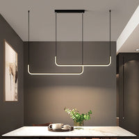 Clen Minimalistische Lineaire Hanglamp Goud/Zwart. Woonkamer