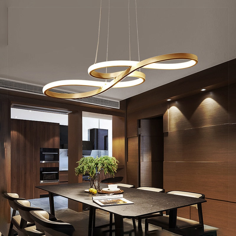 Durell Hanglamp Lineair Noordisch Zwart/Wit/Goud. Slaapkamer