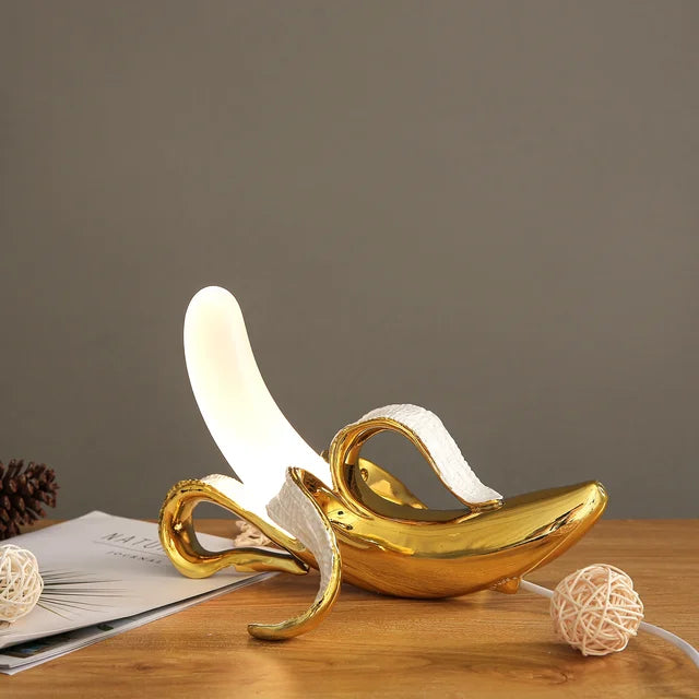 Stijlvolle Banaan Tafellamp met Warm LED Licht voor Woon- of Slaapkamer