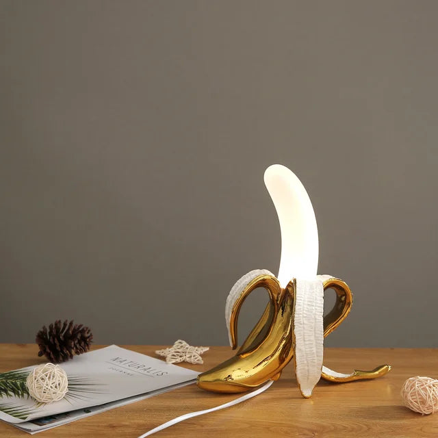 Stijlvolle Banaan Tafellamp met Warm LED Licht voor Woon- of Slaapkamer