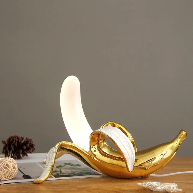 Stijlvolle Banaan Tafellamp met Warm LED Licht voor Woon- of Slaapkamer