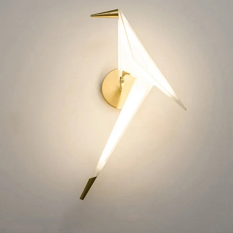 Onconventionele Wandlamp Kinkiet met Kraanmotief en Papier
