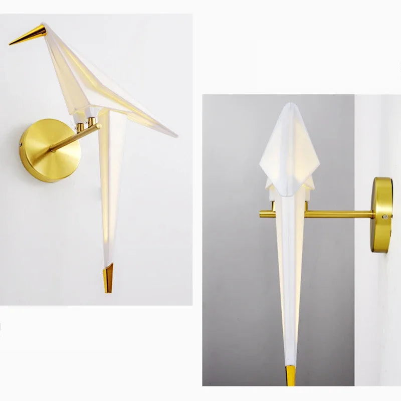 Onconventionele Wandlamp Kinkiet met Kraanmotief en Papier