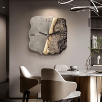 STONEAURA – Moderne zandsteen wandklok met 3D-relief & stille quartz-technologie