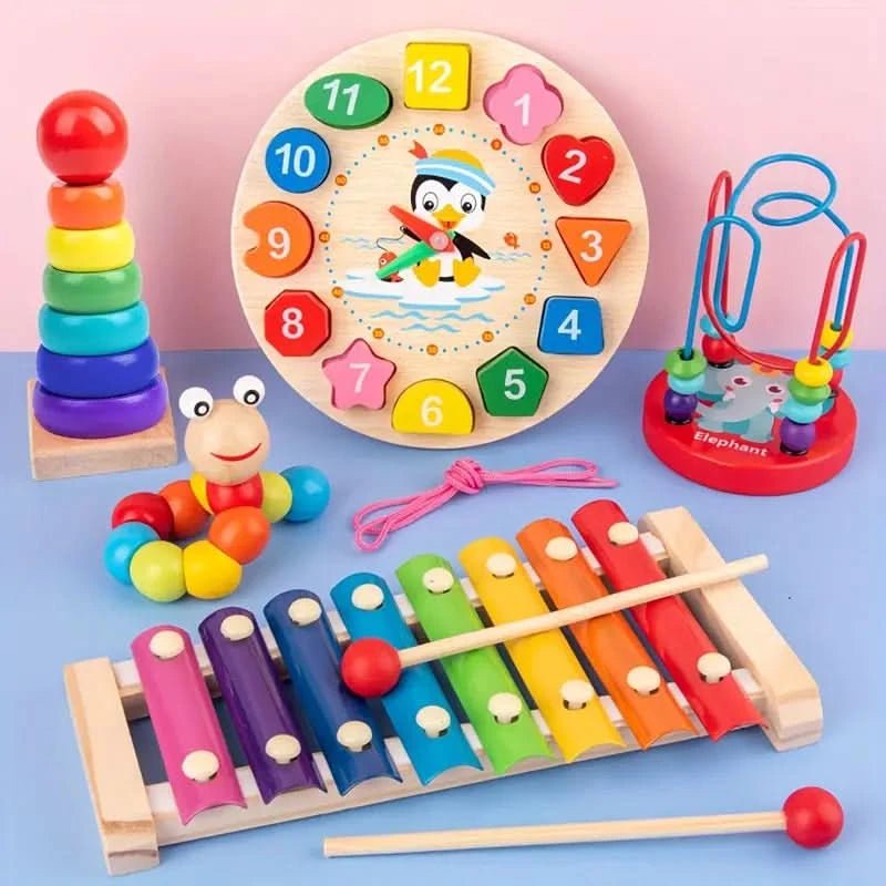 Montessori Speelset voor Baby's - 5-in-1 Creatief Leren en Ontdekken