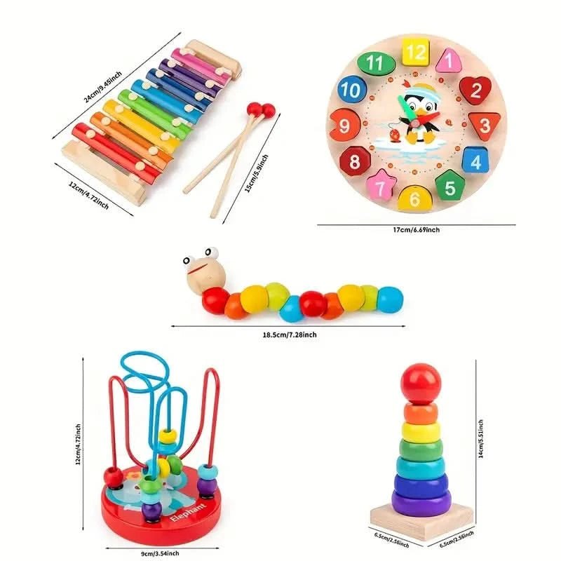 Montessori Speelset voor Baby's - 5-in-1 Creatief Leren en Ontdekken
