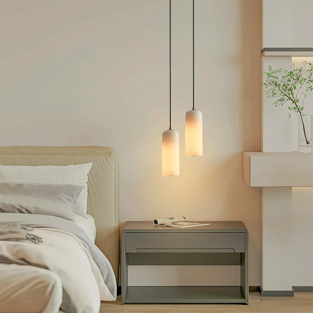 Noordse Moderne Alabaster Monty Hanglamp