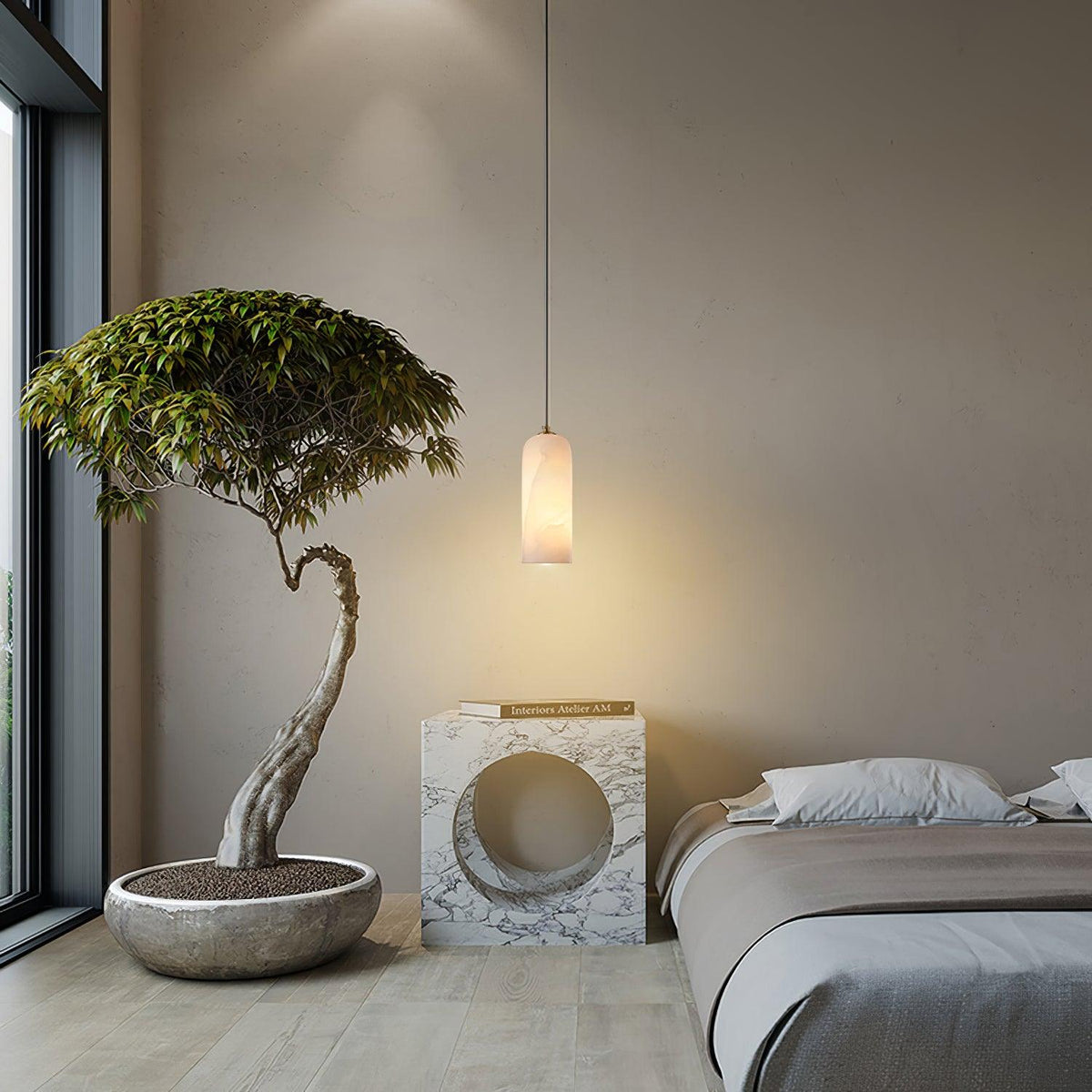 Noordse Moderne Alabaster Monty Hanglamp
