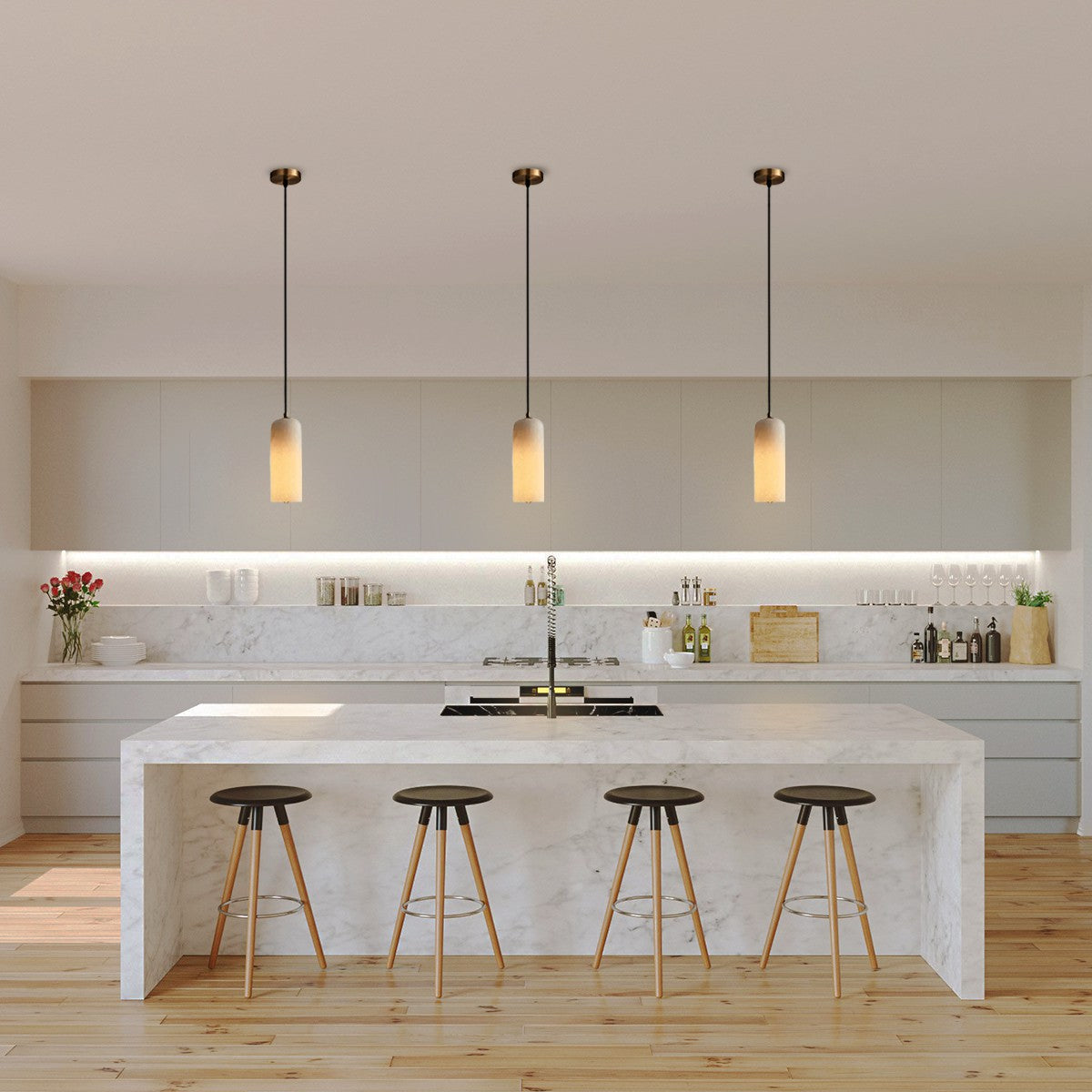 Noordse Moderne Alabaster Monty Hanglamp