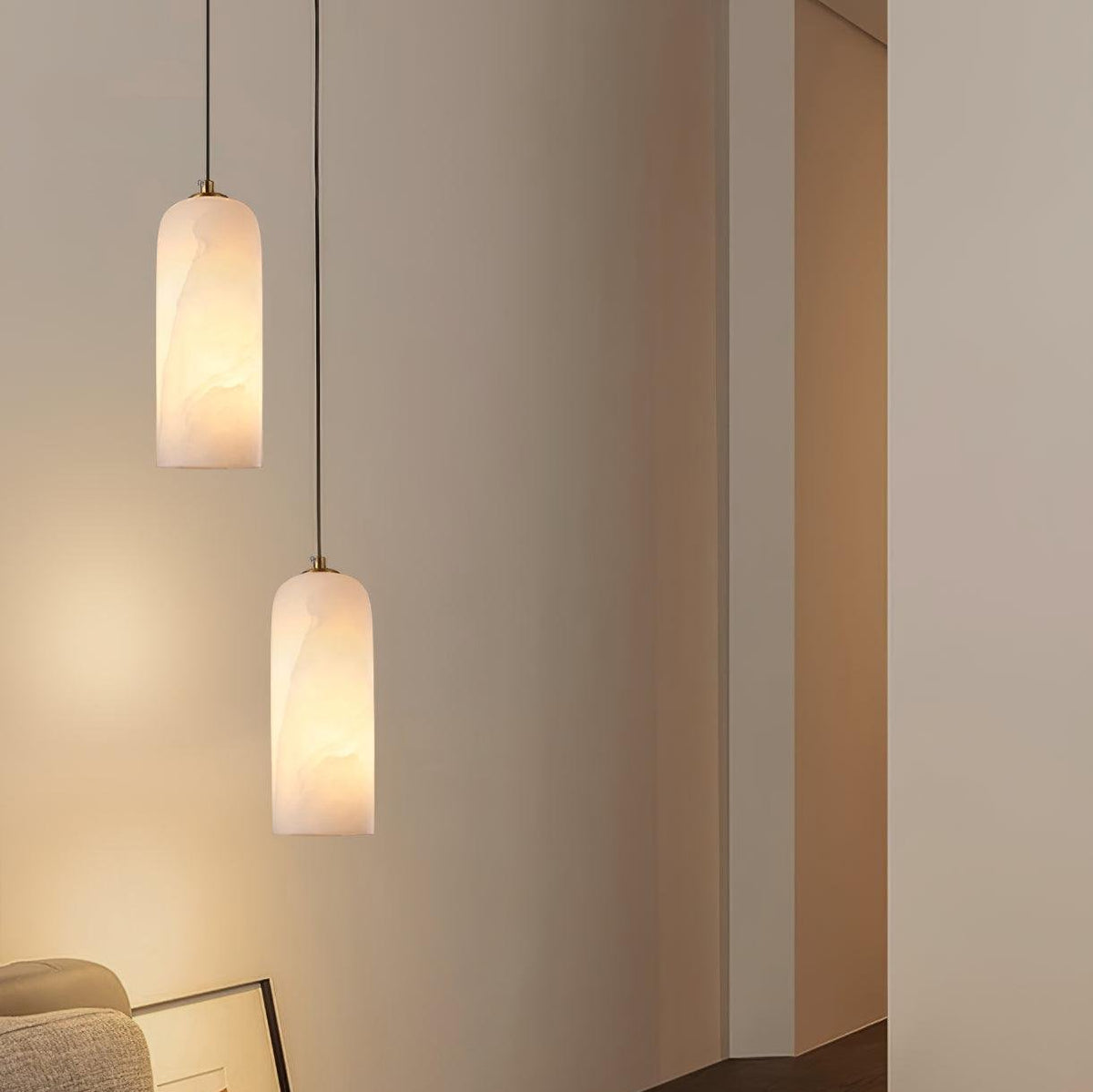 Noordse Moderne Alabaster Monty Hanglamp
