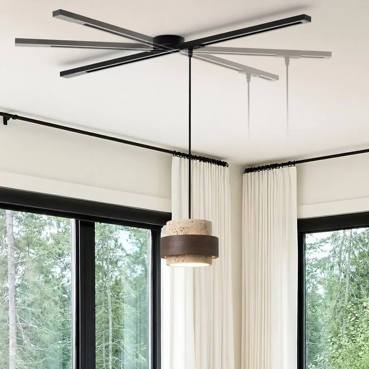 Morris Rotatable Movable Ceiling Rail for Pendant Light