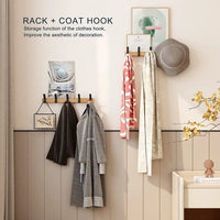 Wandgarderobe - Verplaatsbare Haken, Zwart, Nordic Design, 40x7x7 cm