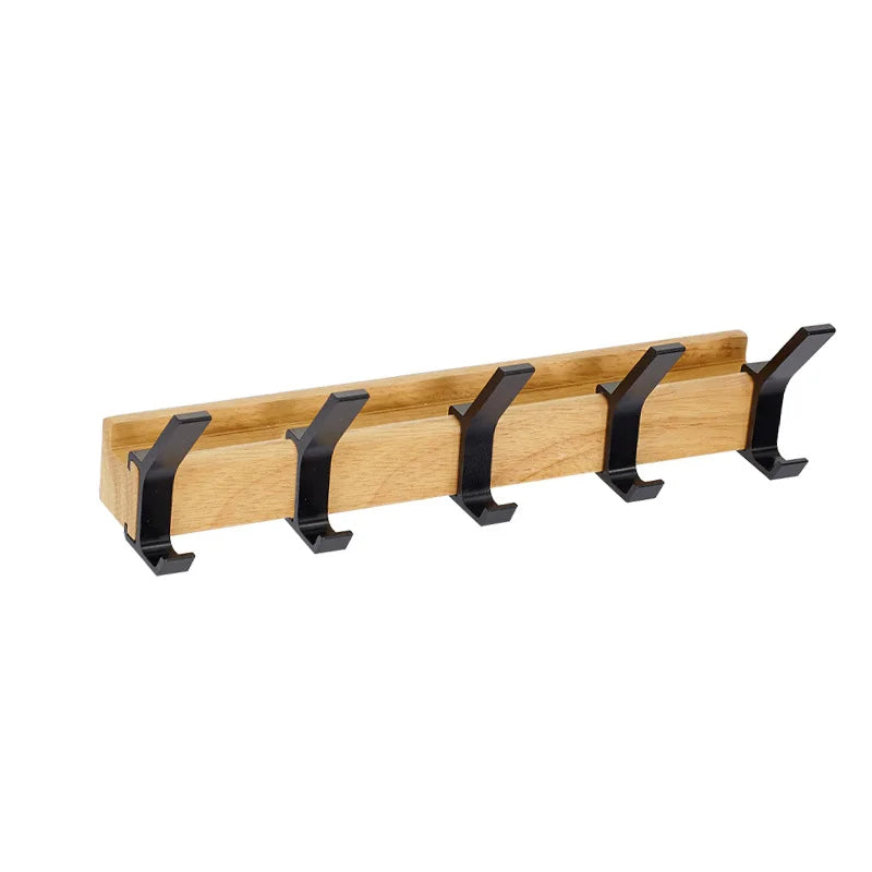 Wandgarderobe - Verplaatsbare Haken, Zwart, Nordic Design, 40x7x7 cm