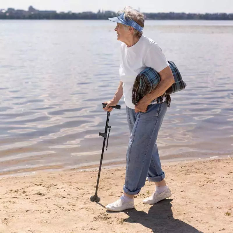 Vouwbare Wandelstok met LED-verlichting en Antislipvoet voor Stabiliteit