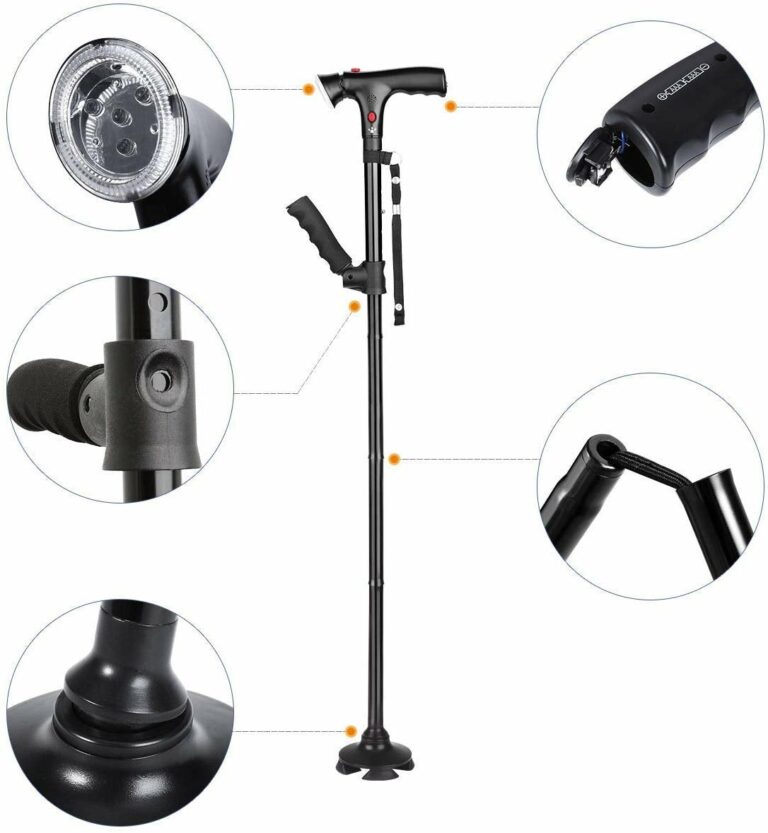 AeroAssist LED Wandelstok Die Vouwt Voor Dagelijks Gebruik