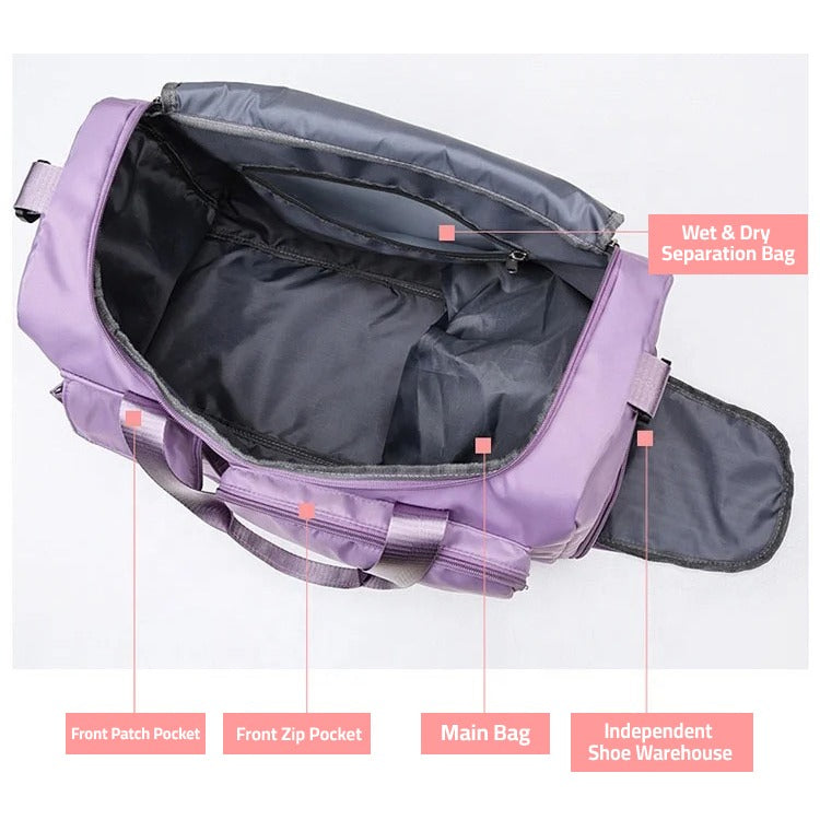 Multi-Tassen Reisetasche, Sport- en Gymnastiek-Duffle met aparte schoenenvak