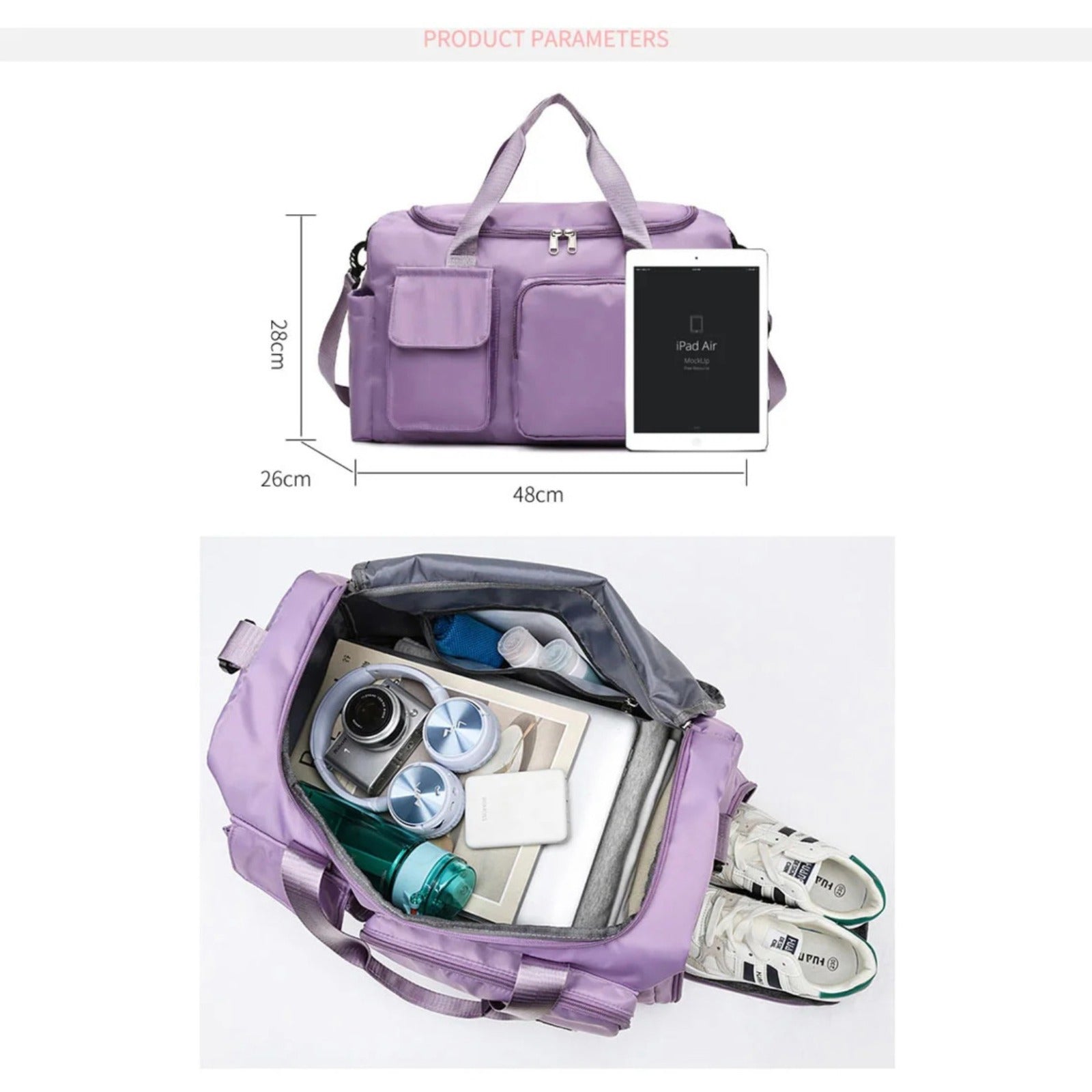 Multi-Tassen Reisetasche, Sport- en Gymnastiek-Duffle met aparte schoenenvak