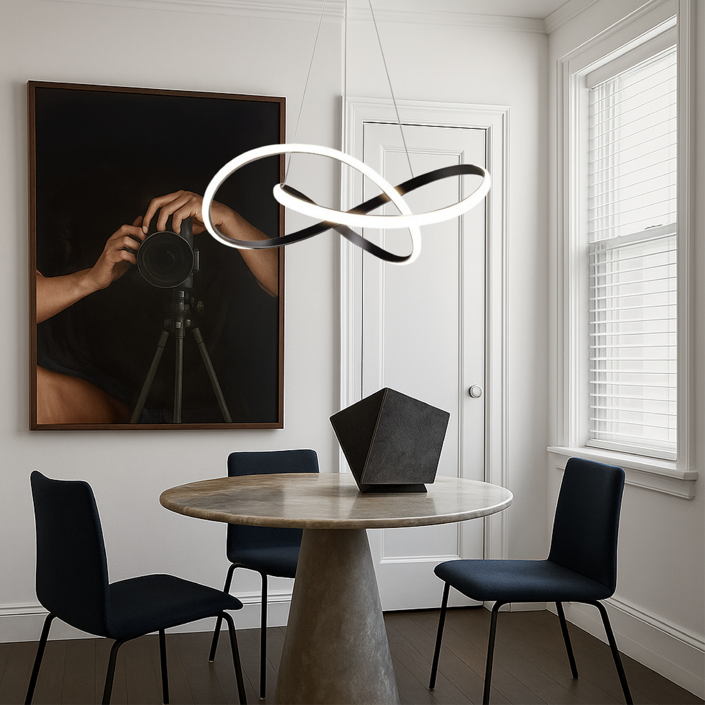 Camara - Moderne Hanglamp Eetkamer Aluminium Zwart