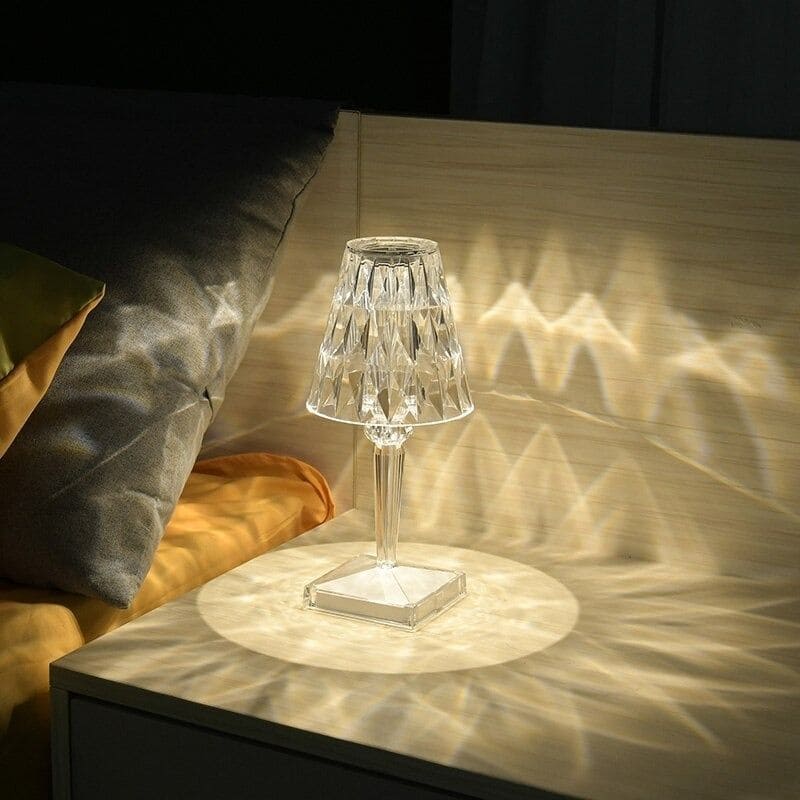 GlimmerLux - Tafel lamp van kristal met 3-niveaus aanraakdimmer