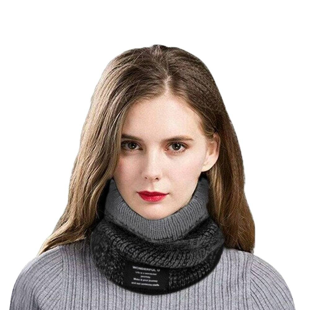 Warme wintersjaal | Gebreide fleece nekwarmer met dik kasjmier