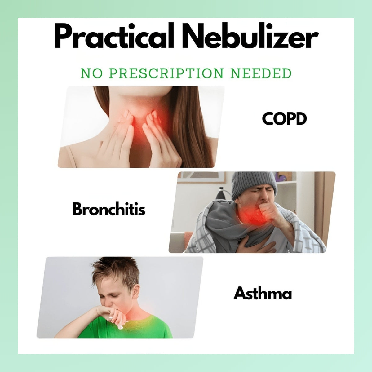 Nebulisator voor Astma Verlichting | Compacte Draagbare Inhalator voor Thuis & Reizen