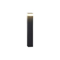 Zonne-energie Tuin Paal Lamp Met Rechthoekig Zwart Postontwerp
