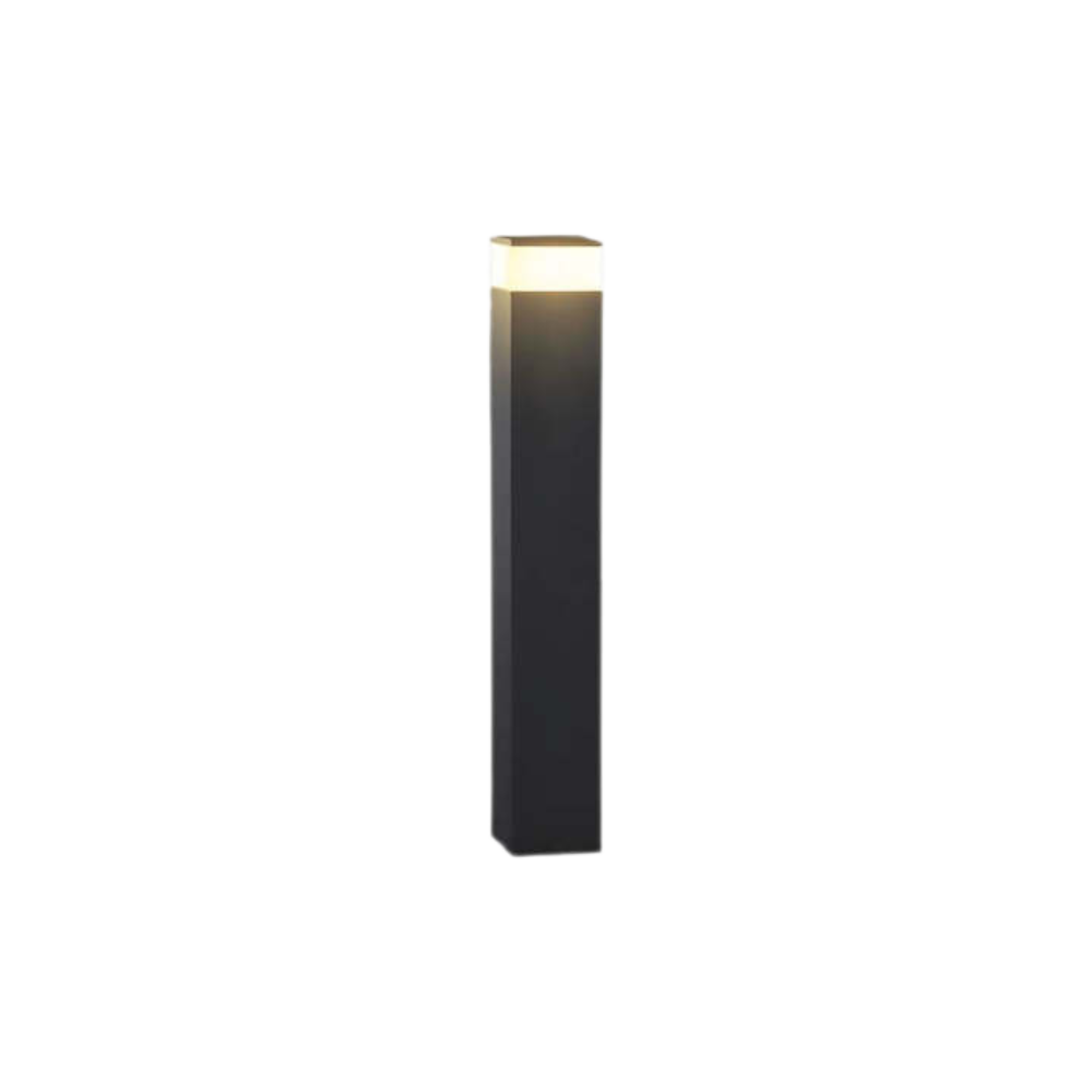 Zonne-energie Tuin Paal Lamp Met Rechthoekig Zwart Postontwerp