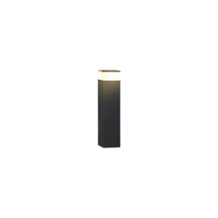 Zonne-energie Tuin Paal Lamp Met Rechthoekig Zwart Postontwerp