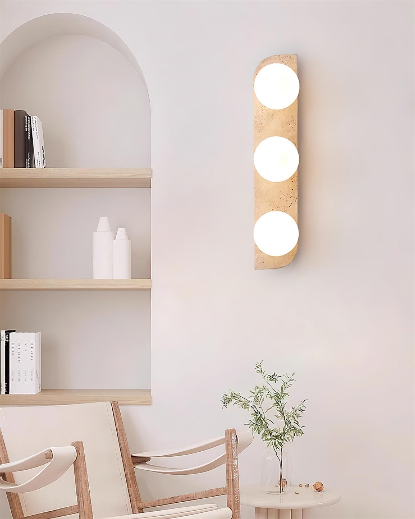 Moderne Wandlamp van Travertin