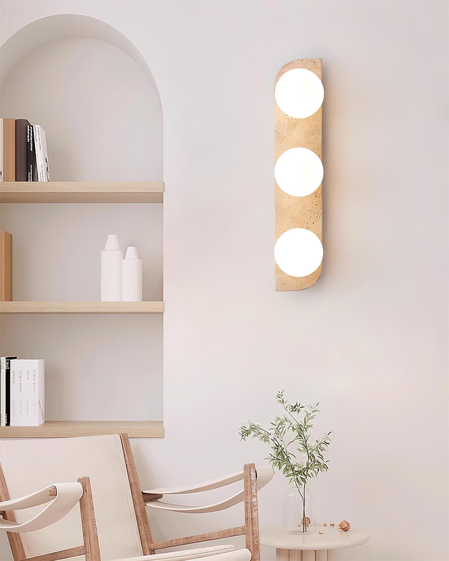 Moderne Wandlamp van Travertin