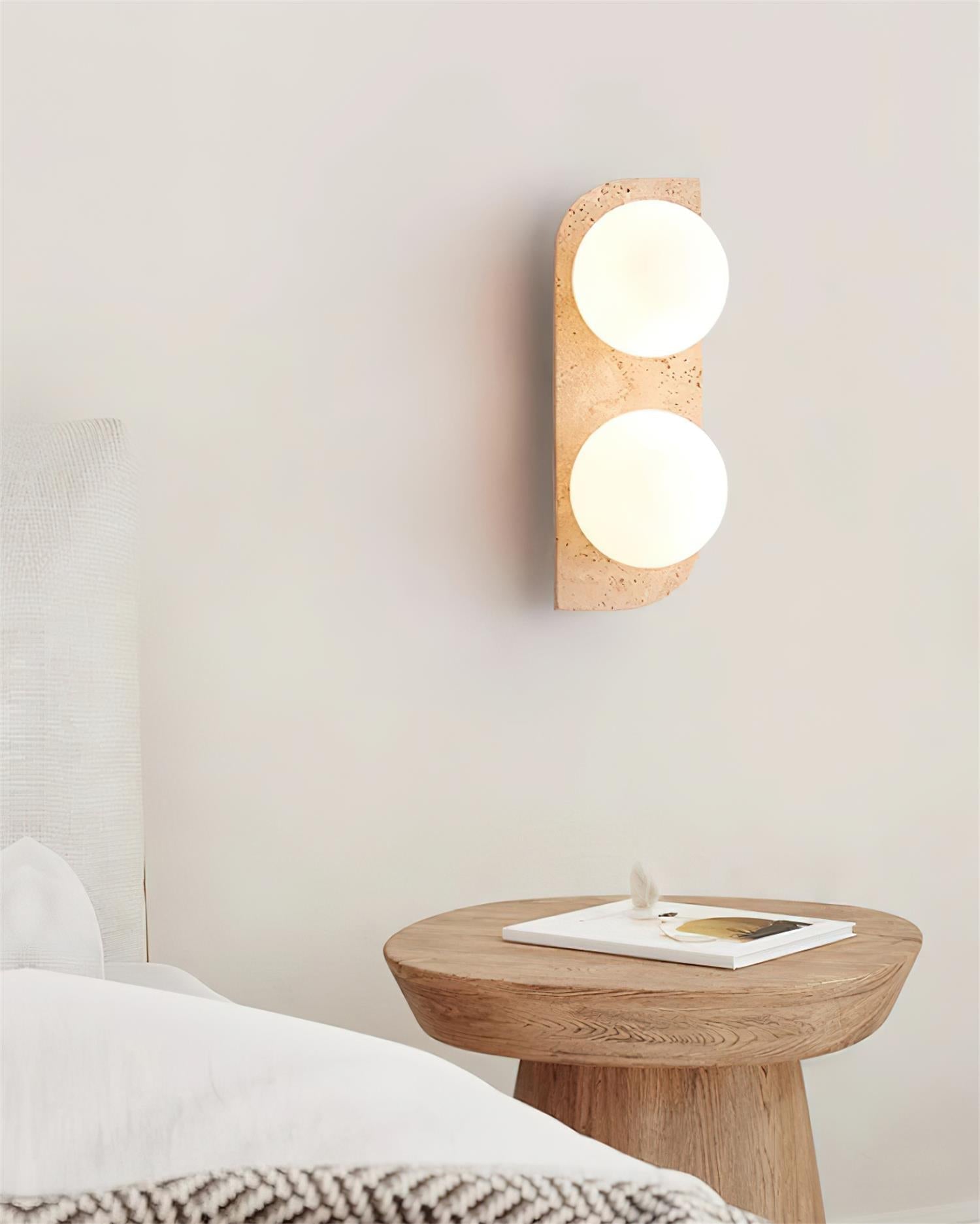Moderne Wandlamp van Travertin